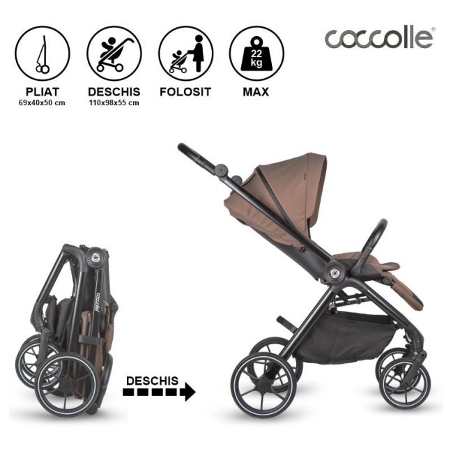 Carucior modular 2in1 coccolle serry light taupe+ scoica auto isize coccolle knox greystone smb325065444324080371