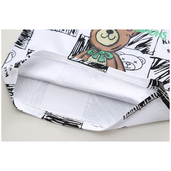 Costumas cu tricou alb si blugi pentru baietei - bear mbxbr27-r1