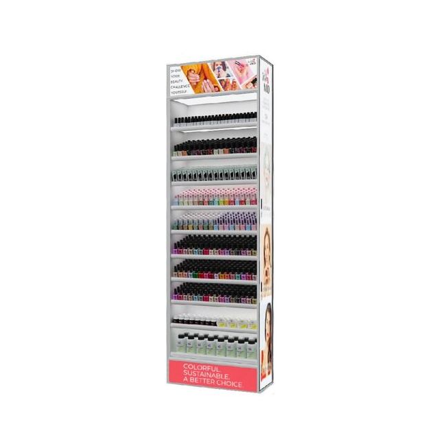 Display iluminat pentru lacuri de unghii Wild & Mild, pentru podea, 1584 buc, 60 × 200 × 32 cm