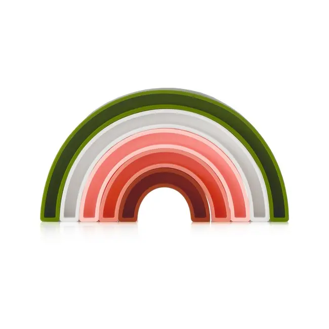 Jucarie stivuire copii, Jane, Forma pepene, dezvolta motricitatea fina, Watermelon BYN8420421093221