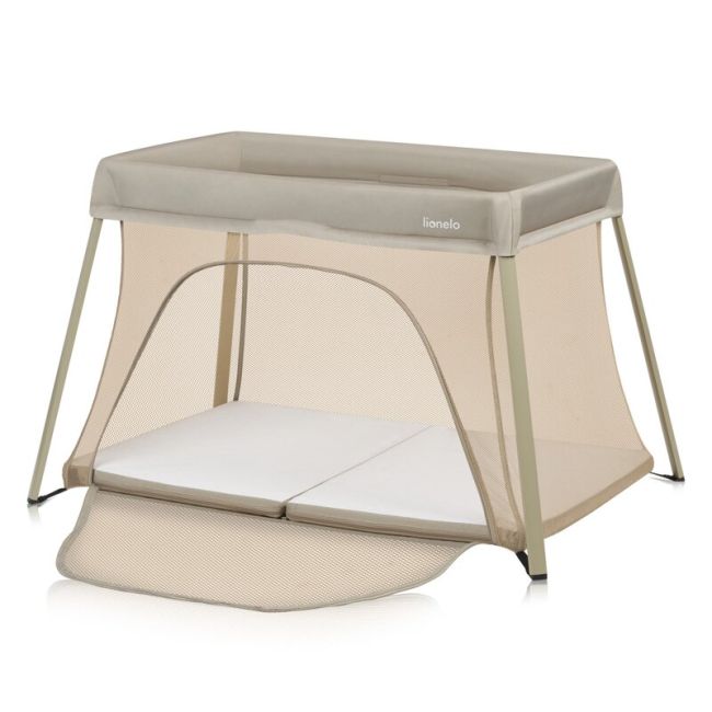 Patut multifunctional, Lionelo, Alice, 3 in 1, 2 trepte de inaltime pentru saltea, Pliabil, Material rezistent Oxford 300D, Cu iesire laterala, Geanta de transport, Pana 15 kg, 0 luni+, 104×70×74 cm, Bej BYNLO-ALICE_BEIGE_OLIVE