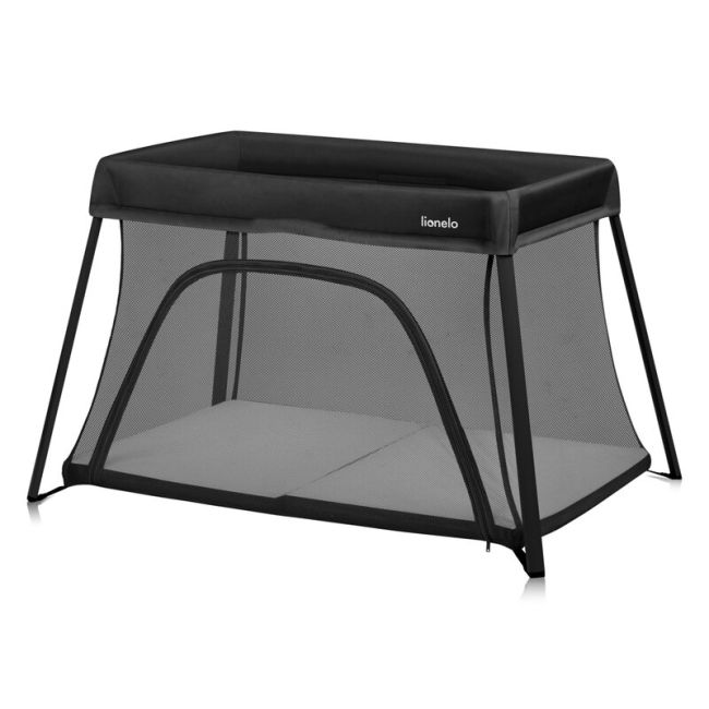 Patut multifunctional, Lionelo, Alice, 3 in 1, 2 trepte de inaltime pentru saltea, Pliabil, Material rezistent Oxford 300D, Cu iesire laterala, Geanta de transport, Pana 15 kg, 0 luni+, 104×70×74 cm, Negru BYNLO-ALICE_BLACK