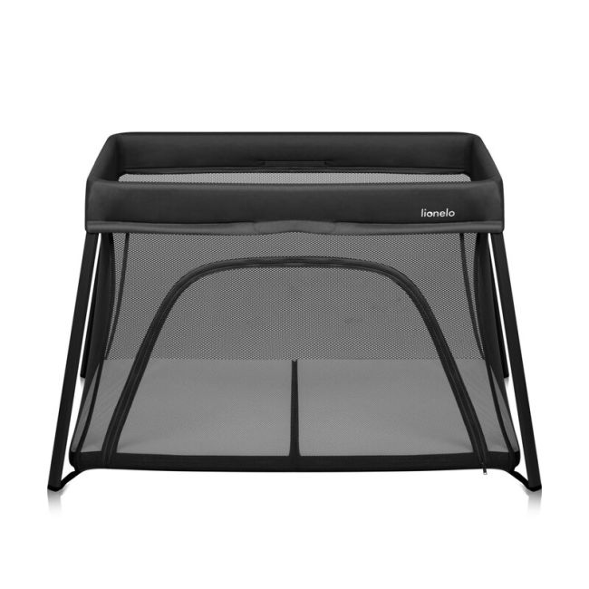Patut multifunctional, Lionelo, Alice, 3 in 1, 2 trepte de inaltime pentru saltea, Pliabil, Material rezistent Oxford 300D, Cu iesire laterala, Geanta de transport, Pana 15 kg, 0 luni+, 104×70×74 cm, Negru BYNLO-ALICE_BLACK