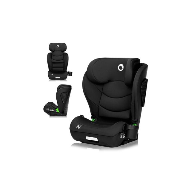 Scaun auto i-Size, Lionelo, Neal, Spatar reglabil in 4 pozitii, Tetiera in 10 pozitii, Suport sticla inclus, 15-36 Kg, 100-150 cm, Cu Isofix, Conform ECE R129, Negru BYNLO-NEAL_I-SIZE_BLACK_CARBON