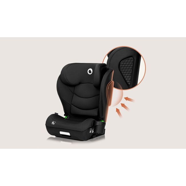 Scaun auto i-Size, Lionelo, Neal, Spatar reglabil in 4 pozitii, Tetiera in 10 pozitii, Suport sticla inclus, 15-36 Kg, 100-150 cm, Cu Isofix, Conform ECE R129, Negru BYNLO-NEAL_I-SIZE_BLACK_CARBON