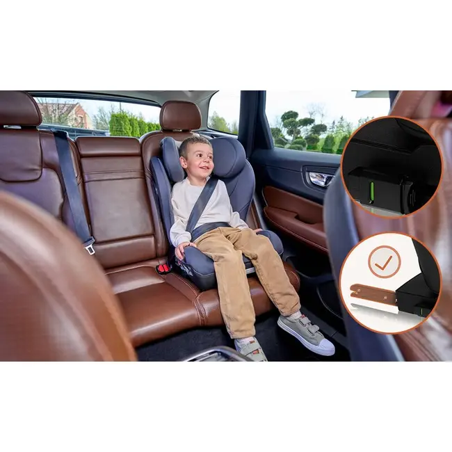 Scaun auto i-Size, Lionelo, Neal, Spatar reglabil in 4 pozitii, Tetiera in 10 pozitii, Suport sticla inclus, 15-36 Kg, 100-150 cm, Cu Isofix, Conform ECE R129, Negru BYNLO-NEAL_I-SIZE_BLACK_CARBON