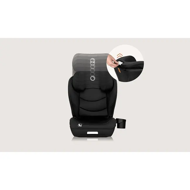 Scaun auto i-Size, Lionelo, Neal, Spatar reglabil in 4 pozitii, Tetiera in 10 pozitii, Suport sticla inclus, 15-36 Kg, 100-150 cm, Cu Isofix, Conform ECE R129, Negru BYNLO-NEAL_I-SIZE_BLACK_CARBON
