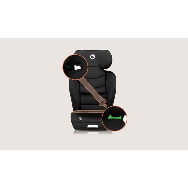 Scaun auto i-Size, Lionelo, Neal, Spatar reglabil in 4 pozitii, Tetiera in 10 pozitii, Suport sticla inclus, 15-36 Kg, 100-150 cm, Cu Isofix, Conform ECE R129, Negru BYNLO-NEAL_I-SIZE_BLACK_CARBON