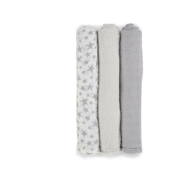 Set 3 scutece, Jane, Din muselina de bambus, Hipoalergenice, 80 x 80 cm, Star BYN8420421089156