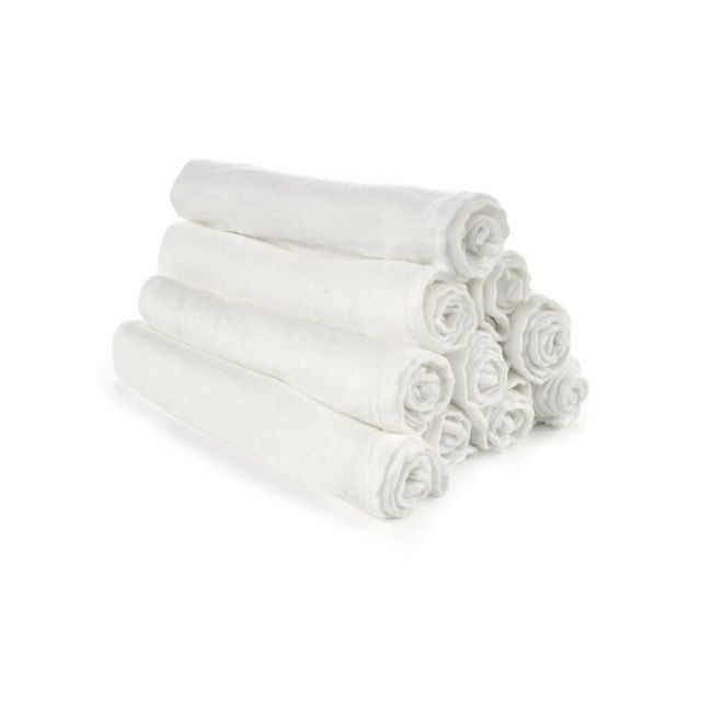 Set 6 scutece, Jane, Din muselina de bambus, Hipoalergenice, 35 x 35 cm, White BYN8420421089194