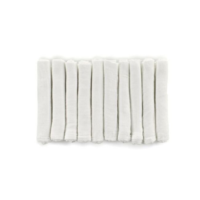 Set 6 scutece, Jane, Din muselina de bambus, Hipoalergenice, 35 x 35 cm, White BYN8420421089194