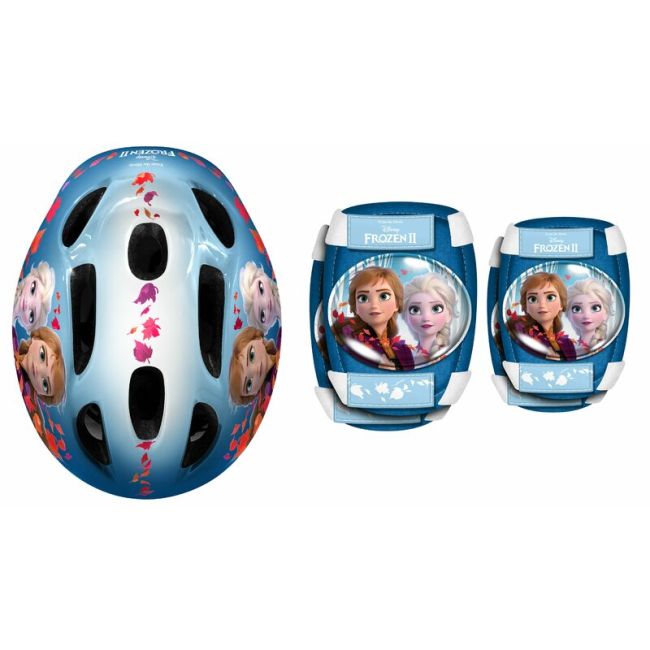 Set casca protectie, genunchiere si cotiere, Stamp, Disney, Sigure si confortabile, Reglabile, Conform cu EN1078, Marime 50/56 cm, 3 ani+, Frozen BYNRN244507