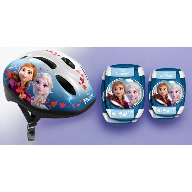 Set casca protectie, genunchiere si cotiere, Stamp, Disney, Sigure si confortabile, Reglabile, Conform cu EN1078, Marime 50/56 cm, 3 ani+, Frozen BYNRN244507