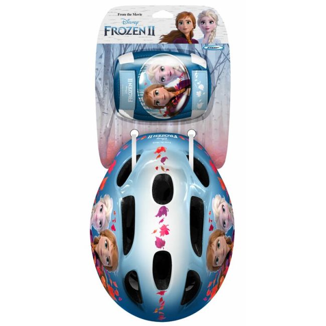 Set casca protectie, genunchiere si cotiere, Stamp, Disney, Sigure si confortabile, Reglabile, Conform cu EN1078, Marime 50/56 cm, 3 ani+, Frozen BYNRN244507