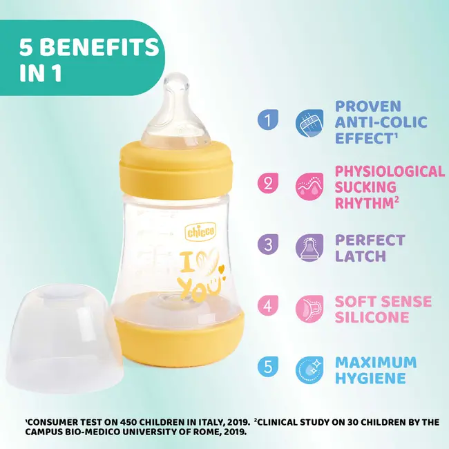 Biberon Chicco Perfect5 PP, tetina s., flux lent, 150ml, 0luni+ CHC2021131-7