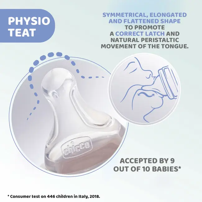 Biberon Chicco WellBeing PP, tetina s., flux mediu, 250ml, orange, 2luni+ CHC2862331-7