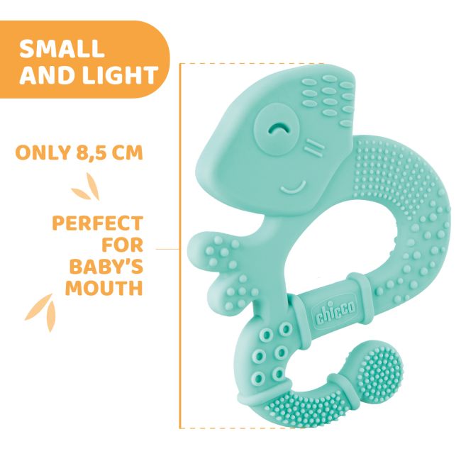 Jucarie copii Chicco pentru dentitie din silicon, Cameleon vernil, 2luni+ CHC2811020-7