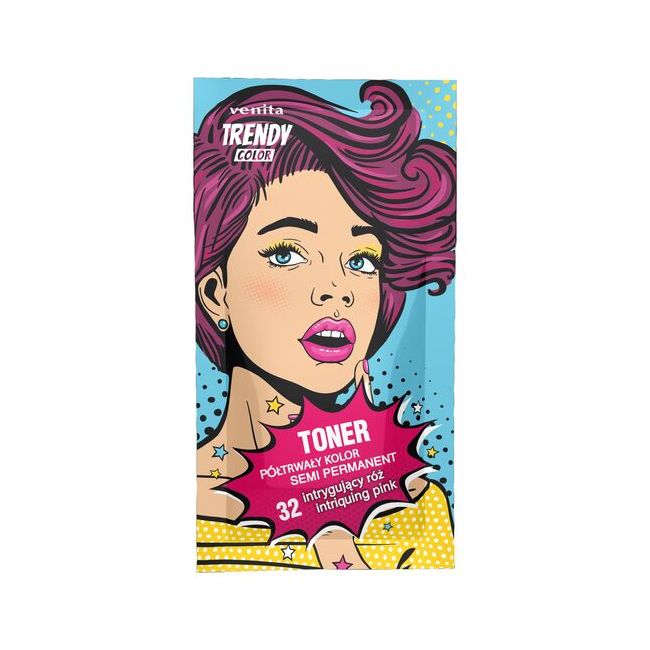 Toner Colorant Trendy, Intriquing Pink 32, Plic 35 g (Roz Misterios)