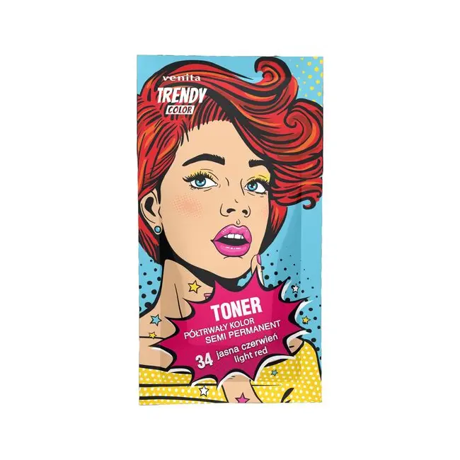 Toner Colorant Trendy, Light Red 34, Plic 35 g (Rosu Deschis)