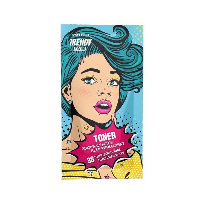 Toner Colorant Trendy, Turquoise Wave 38, Plic 35 g (Turcoaz Marin)