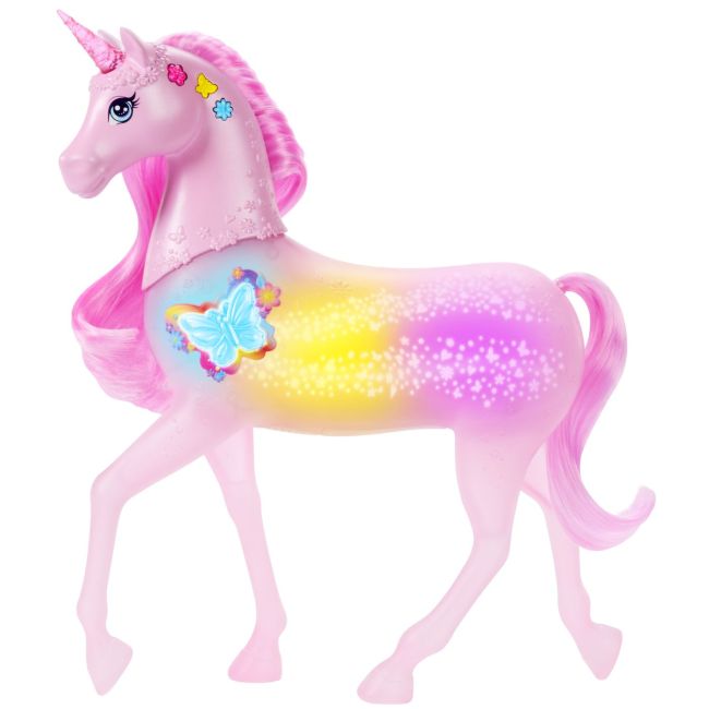 BARBIE UNICORN ROZ CU LUMINI STRALUCITOARE SI SUNETE VIVMTJCP78