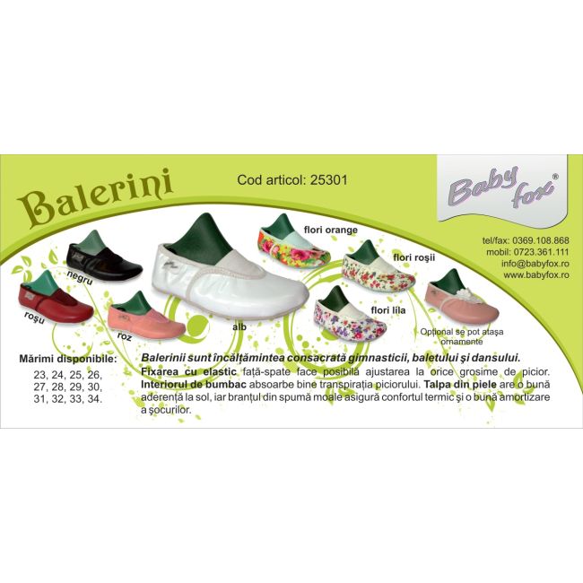 Balerini Dans si Sport (Marime: 23, Culoare nappa: Nappa Verde) BFOX25301_verde_23