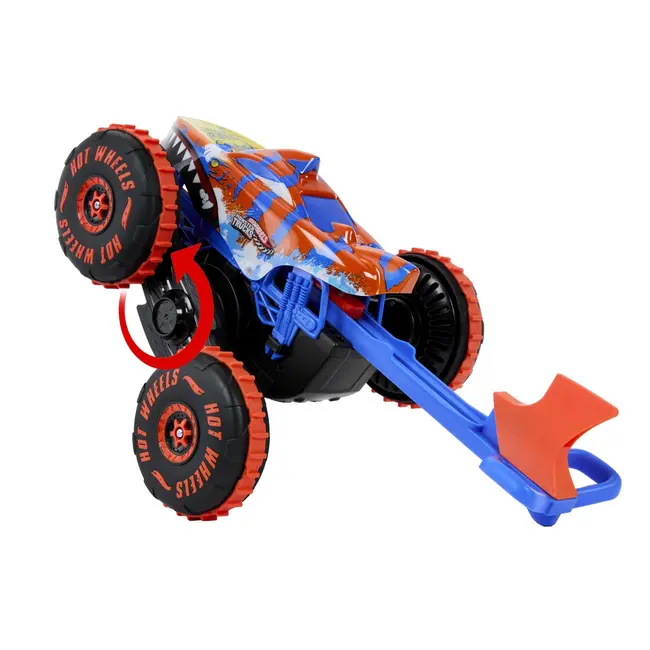 HOT WHEELS MONSTER TRUCK SHARKS VS DINOS MASINA CU TELECOMANDA TIGER SHARK CLIMBER VIVMTJFR39