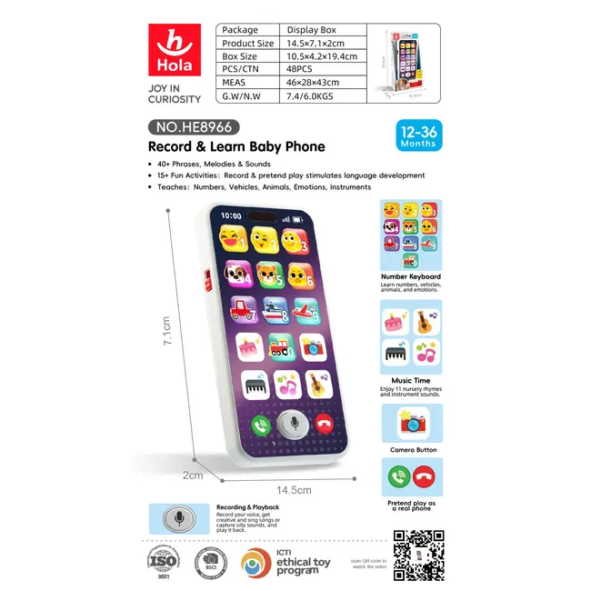 TELEFON MOBIL INTERACTIV BEBE INREGISTREAZA SI INVATA VIVHE8966