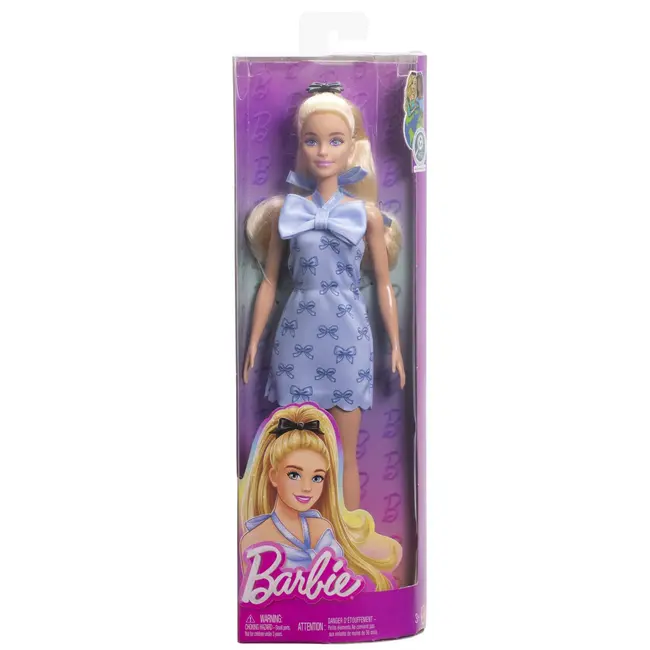 BARBIE FASHIONISTAS PAPUSA BARBIE BLONDA CU ROCHIE ALBASTRA CU FUNDITE VIVMTHYT93