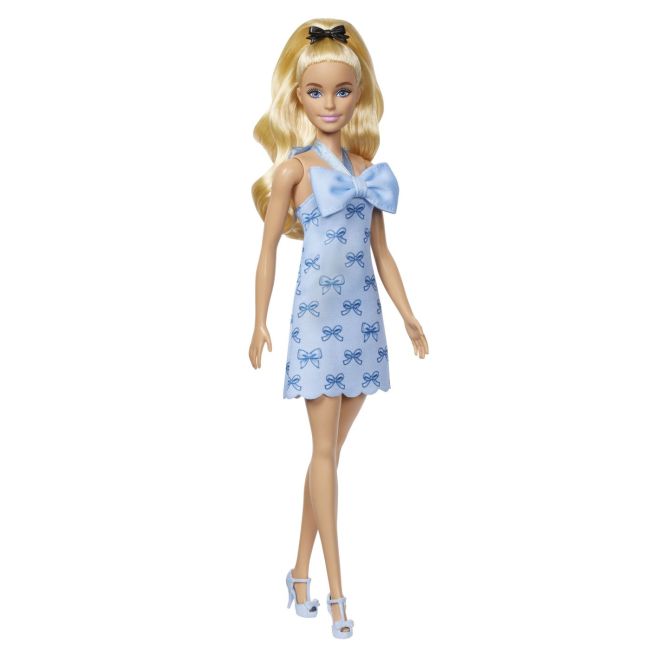 BARBIE FASHIONISTAS PAPUSA BARBIE BLONDA CU ROCHIE ALBASTRA CU FUNDITE VIVMTHYT93