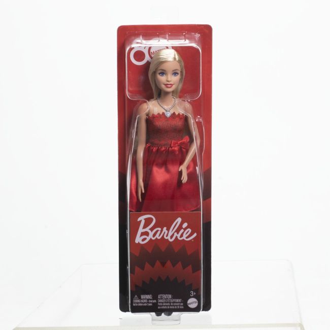 BARBIE PAPUSA BARBIE COLECTIE ANIVERSARA 80 DE ANI BLONDA CU ROCHIE ROSIE RUBIN VIVMTJGD25