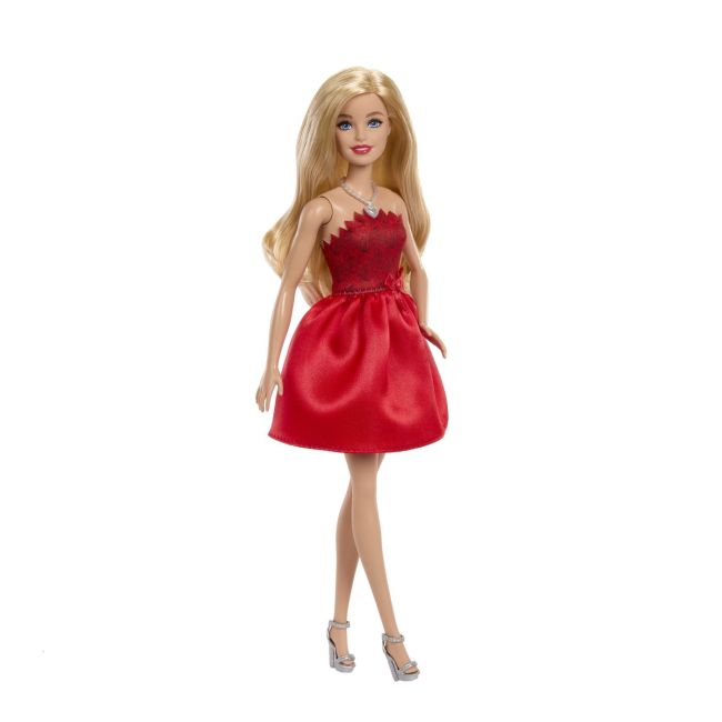 BARBIE PAPUSA BARBIE COLECTIE ANIVERSARA 80 DE ANI BLONDA CU ROCHIE ROSIE RUBIN VIVMTJGD25