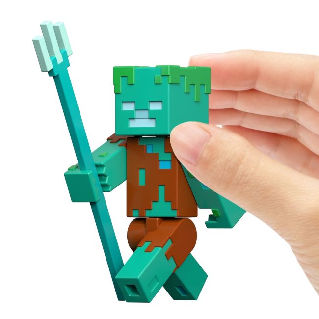 MINECRAFT CRAFT A BLOCK FIGURINA DROWNED 8CM VIVMTGTP08_JCN41