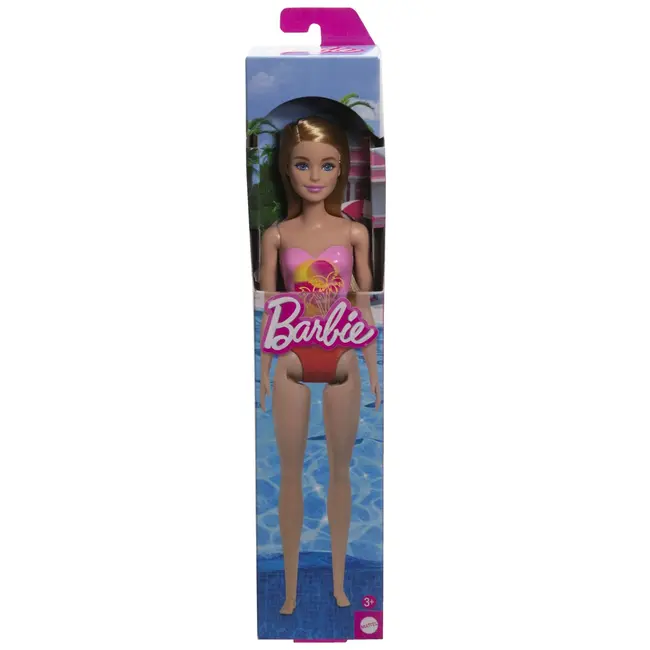 PAPUSA BARBIE BLONDA CU COSTUM DE BAIE ROZ LA PISCINA VIVMTDWJ99_HXX48
