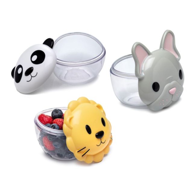 SET 3 RECIPIENTE HRANA BEBE, MELII, BULLDOG, RECHIN, PISICA CUTIE VIVML14855