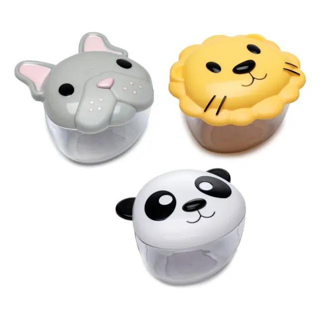 SET 3 RECIPIENTE HRANA BEBE, MELII, BULLDOG, RECHIN, PISICA CUTIE VIVML14855