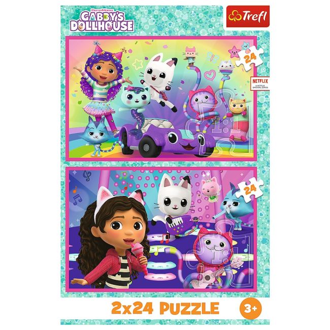 PUZZLE TREFL 2X24 GABBYS DOLLHOUSE AVENTURILE LUI GABBY VIV34433