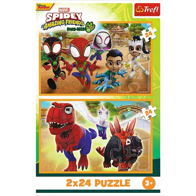PUZZLE TREFL 2X24 SPIDEY AND HIS AMAZING FRIENDS DINO-WEBS SPIDEY SI DINOZAURII VIV34432