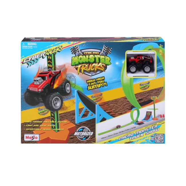 MAISTO CYBER RACERS CIRCUIT MICRO MONSTER TRUCK SHOW VIVMST12557