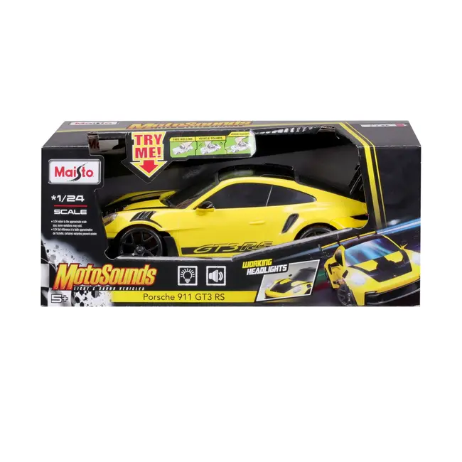 MAISTO MASINUTA CU SUNETE SI LUMINI PORSCHE 911 GT3 RS SCARA 1 LA 24 VIVMST81733