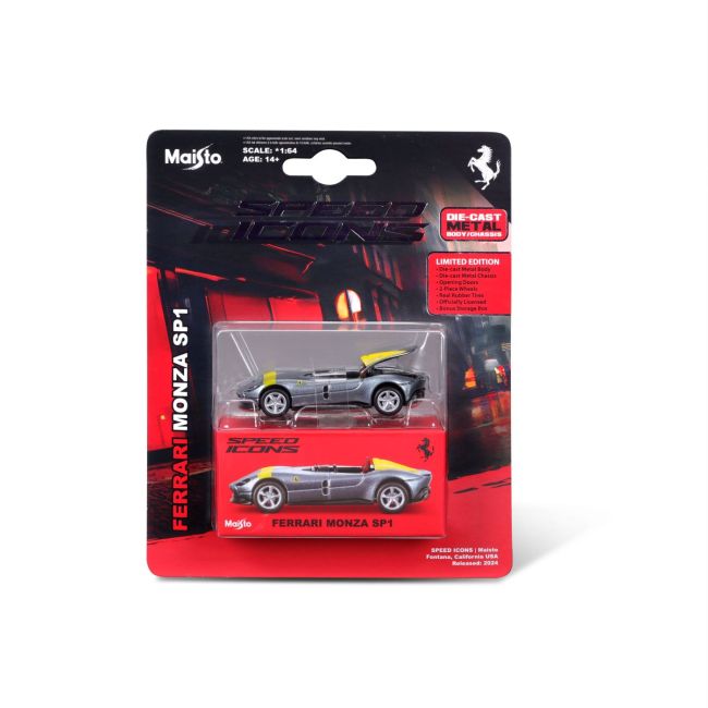 MAISTO MASINUTA METALICA SPEED ICONS FERRARI MONZA SP1 ARGINTIU SCARA 1 LA 64 VIVMST15702_ARGINTIU