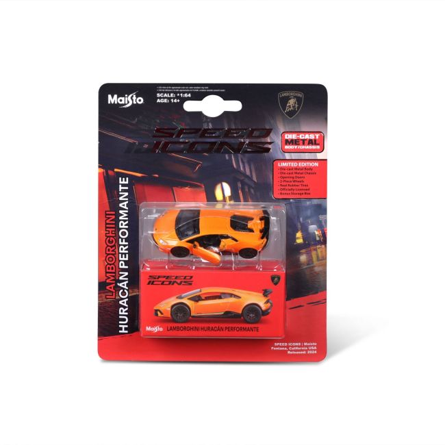 MAISTO MASINUTA METALICA SPEED ICONS LAMBORGHINI HURACAN PERFORMANTE ORANGE SCARA 1 LA 64 VIVMST15705_ORANGE