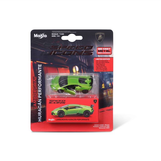 MAISTO MASINUTA METALICA SPEED ICONS LAMBORGHINI HURACAN PERFORMANTE VERDE SCARA 1 LA 64 VIVMST15705_VERDE
