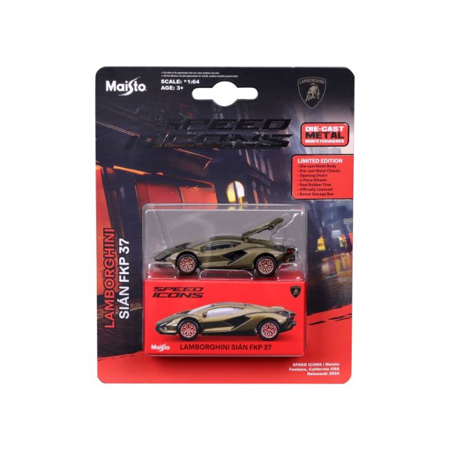 MAISTO MASINUTA METALICA SPEED ICONS LAMBORGHINI SIAN FKP 37 VERDE SCARA 1 LA 64 VIVMST15706_VERDE