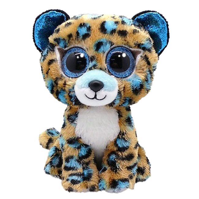 PLUS TY 15CM BOOS COBALT LEOPARDUL CU PETE ALBASTRE VIVTY36691