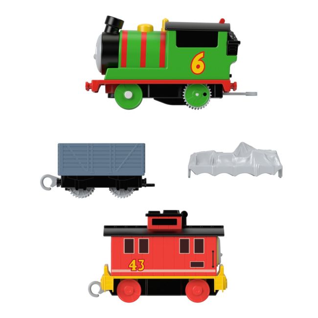 THOMAS LOCOMOTIVA MOTORIZATA PERCY BRAKE CAR BRUNO CU 2 VAGOANE VIVMTHFX97_HHN44
