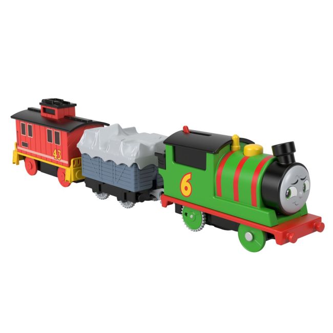 THOMAS LOCOMOTIVA MOTORIZATA PERCY BRAKE CAR BRUNO CU 2 VAGOANE VIVMTHFX97_HHN44