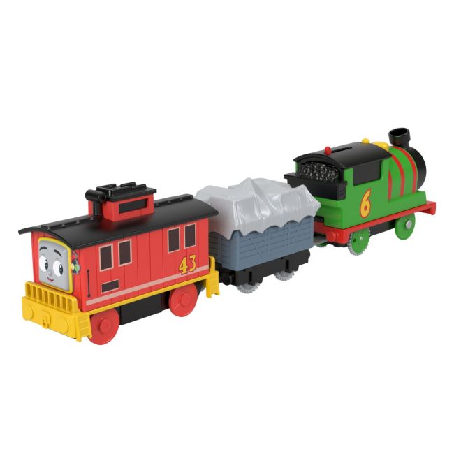 THOMAS LOCOMOTIVA MOTORIZATA PERCY BRAKE CAR BRUNO CU 2 VAGOANE VIVMTHFX97_HHN44
