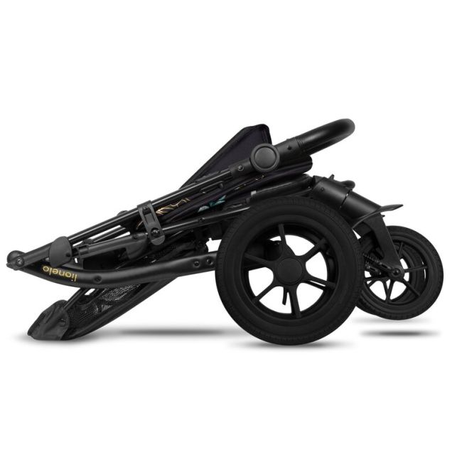 Carucior sport, Lionelo, Annet Tour Golden Moments, Editie Limitata, 0 luni+, Capotina impermeabila UPF 50+, Maner reglabil, Plasa de tantari, Suport biberon, Saculet pentru picioare, Pana la 22 kg, Certificare TUV, Negru BYNLO-ANNET_TOUR_GOLDEN_MOMENTS