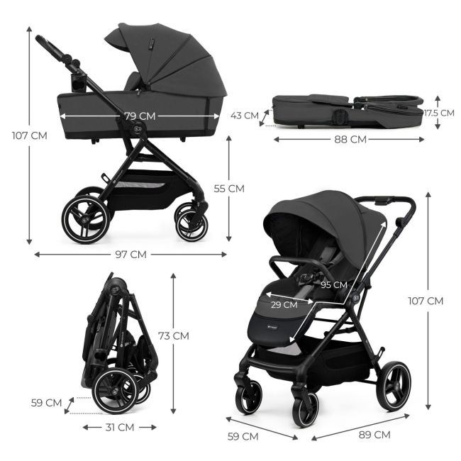 CARUCIOR KINDERKRAFT YOXI 2IN1, MOONLIGHT GREY VIVKSYOXI00GRY2000